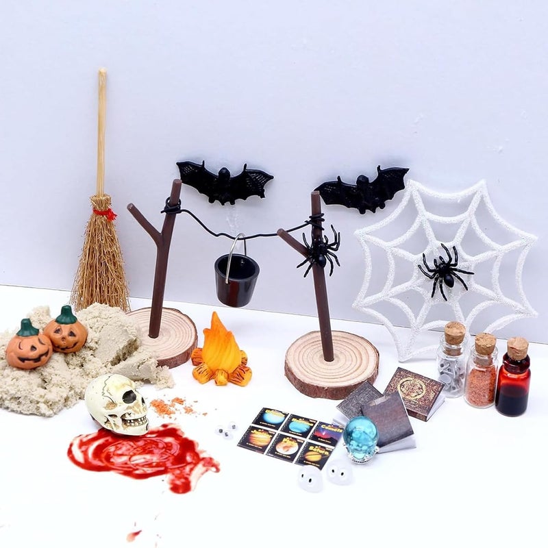 BinaryABC Halloween Dollhouse Miniature Garden Accessories,Halloween Mini Fairy Garden Accessorie,Halloween Village Accessories Mini Halloween Decorations,26Pcs - Image 3